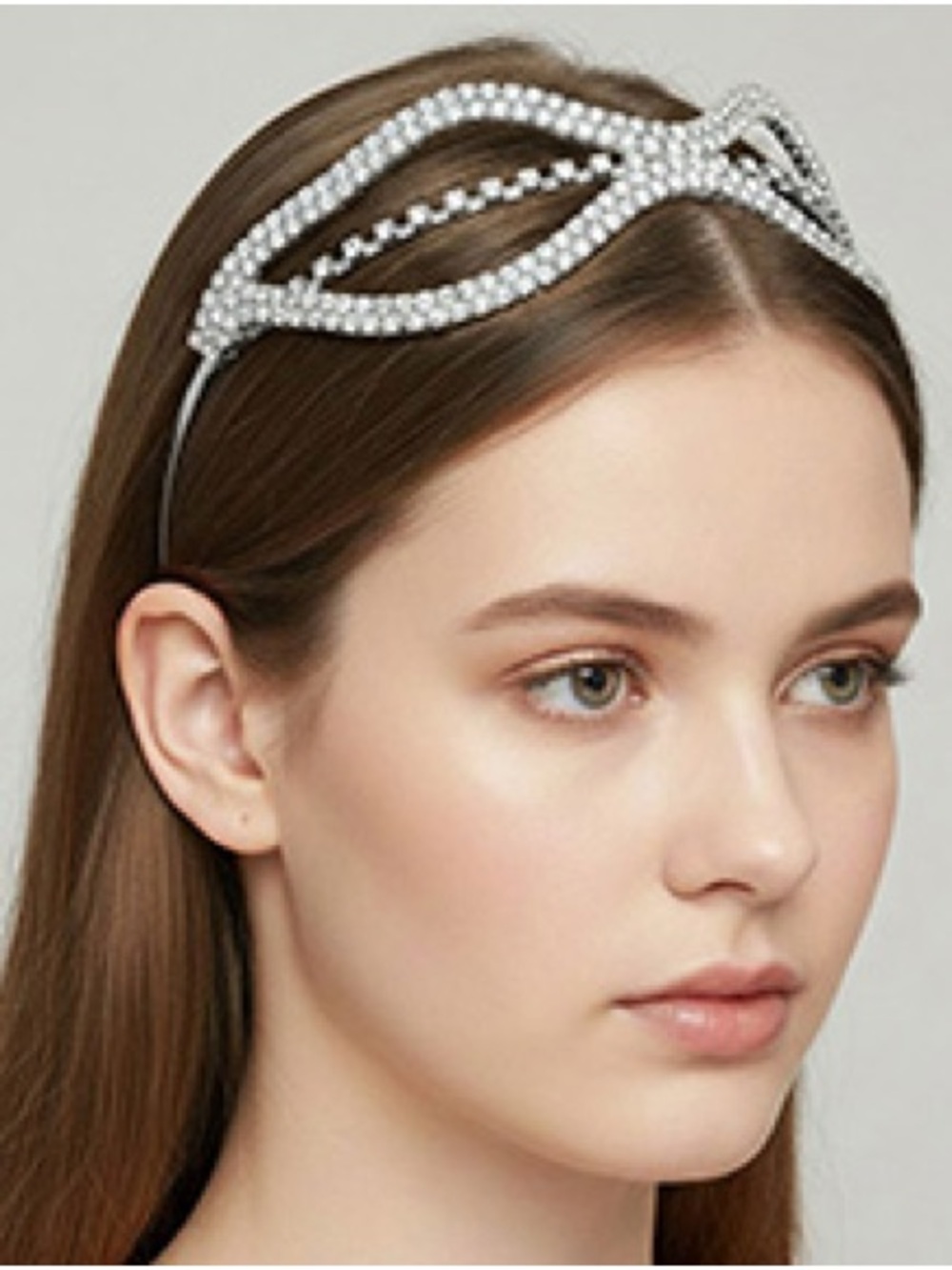 Crystal Embellished Silver Headband - Women Accessories